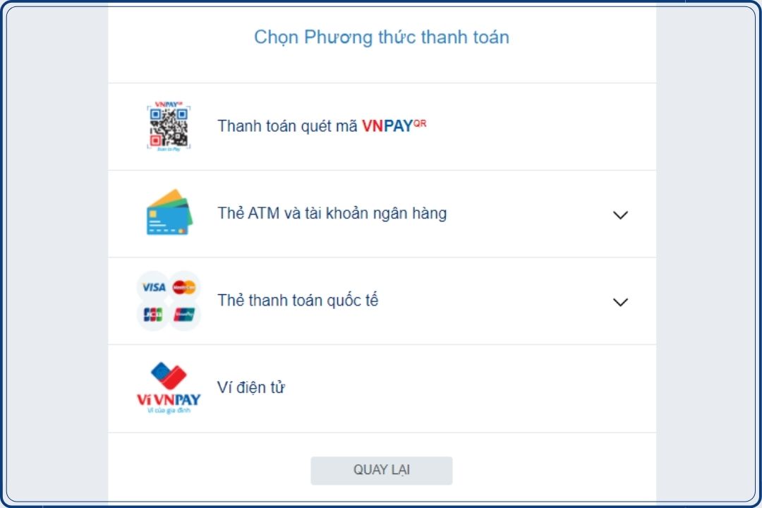 Chọn phương thức thanh toán phù hợp